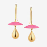 Eshvi London Lips Pink Earrings Gold