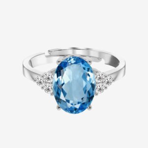 Sterling Silver Oval Stone Ring